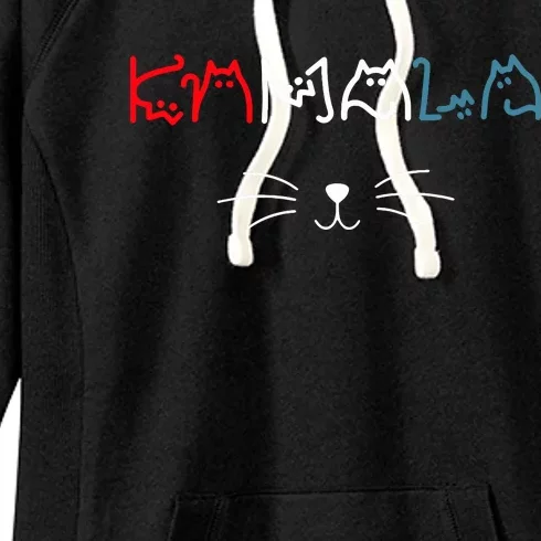 Kamala Harris Cat Lettering Positive Funny Women's Fleece Hoodie