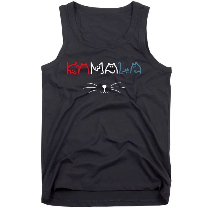 Kamala Harris Cat Lettering Positive Funny Tank Top