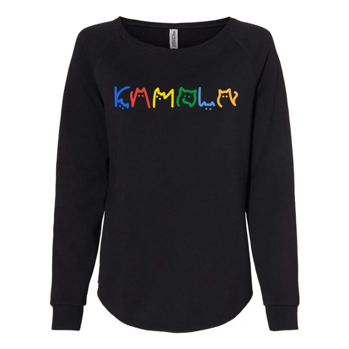 Kamala Harris Colorful Cat Lettering Funny Great Gift Womens California Wash Sweatshirt