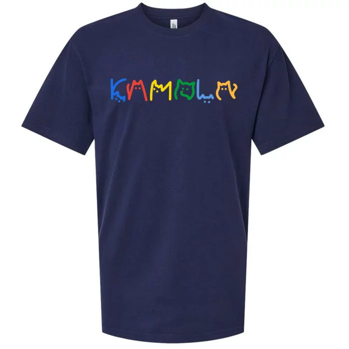 Kamala Harris Colorful Cat Lettering Funny Great Gift Sueded Cloud Jersey T-Shirt