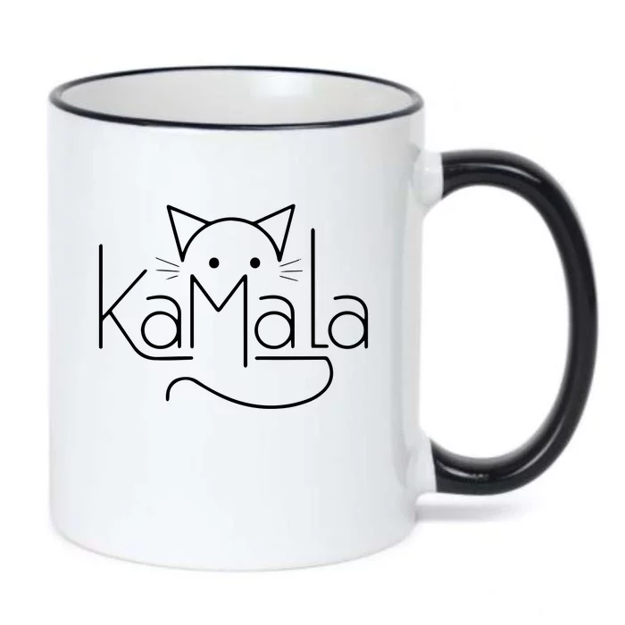 Kamala Harris Cat Lettering Positive Minimalist Black Color Changing Mug