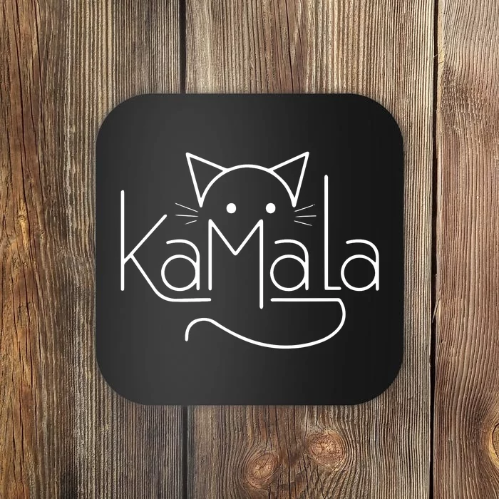 Kamala Harris Cat Lettering Positive Minimalist Coaster