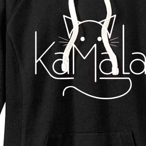 Kamala Harris Cat Lettering Positive Minimalist Women's Fleece Hoodie