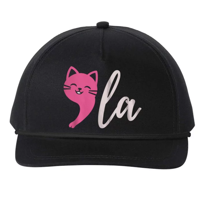 Kamala Harris Comma La Support Harris Walz Cat Lover Great Gift Snapback Five-Panel Rope Hat