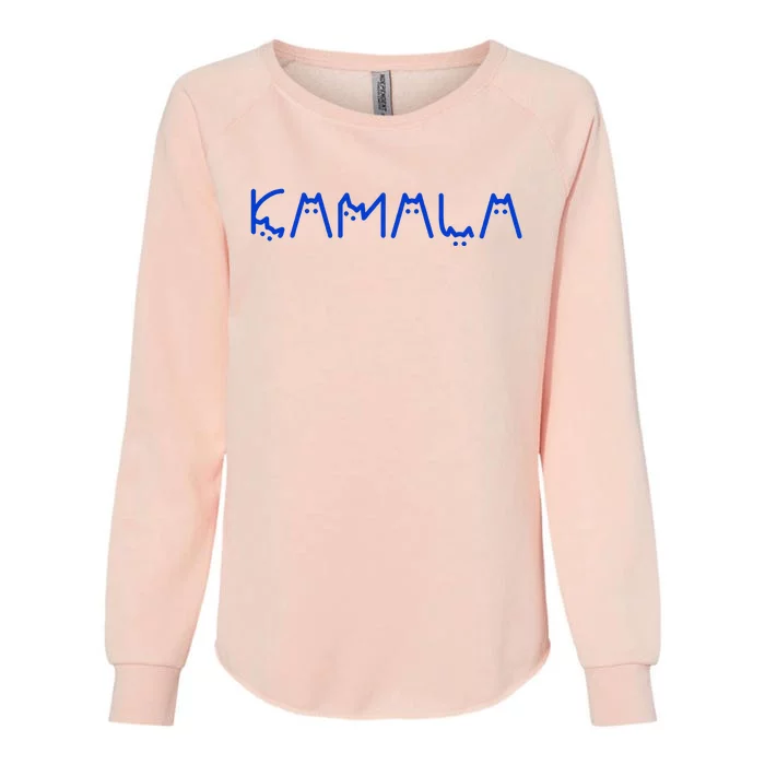 Kamala Harris Cat Lettering Positive Funny Womens California Wash Sweatshirt