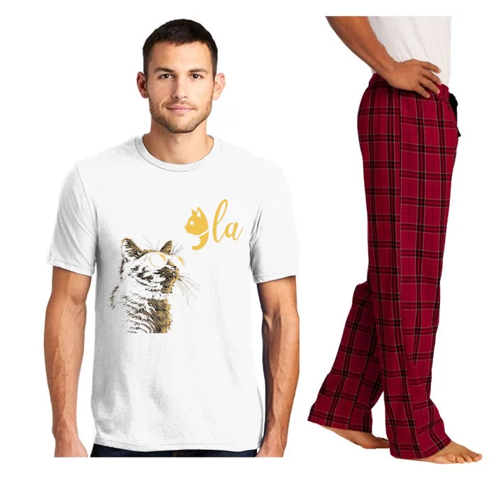 Kamala Harris Cat Lettering Alphabet Cat Lady Pajama Set