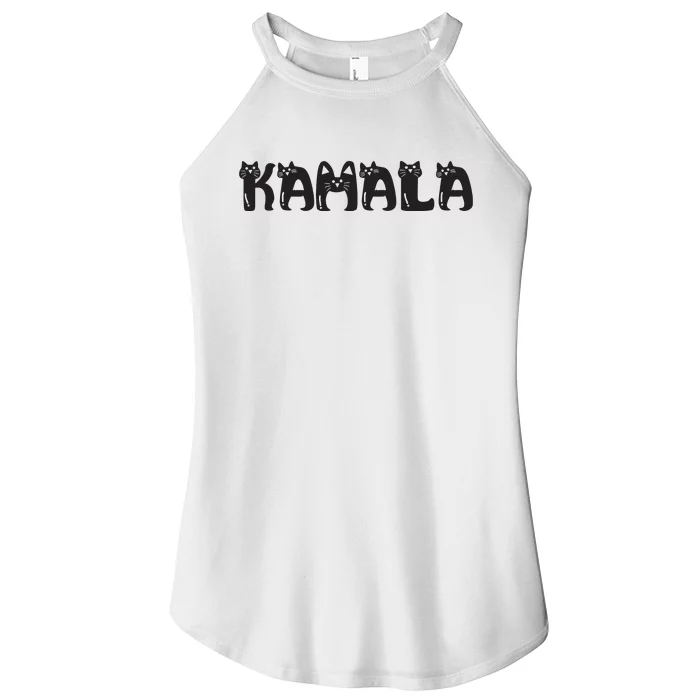 Kamala Harris Cat Lettering Positive Funny 2024 Election Women’s Perfect Tri Rocker Tank