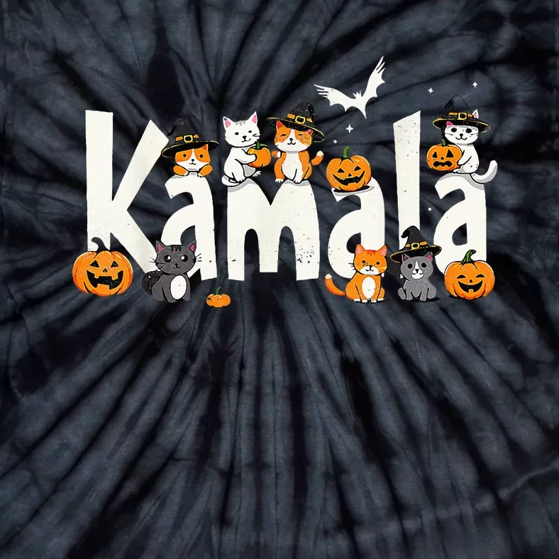 Kamala Halloween Cat Pumpkin Witch Hat Lover Kamala Haris Tie-Dye T-Shirt