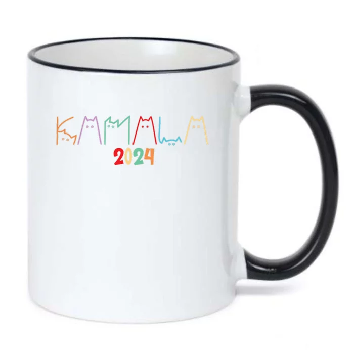 Kamala Harris Cat Lettering Black Color Changing Mug