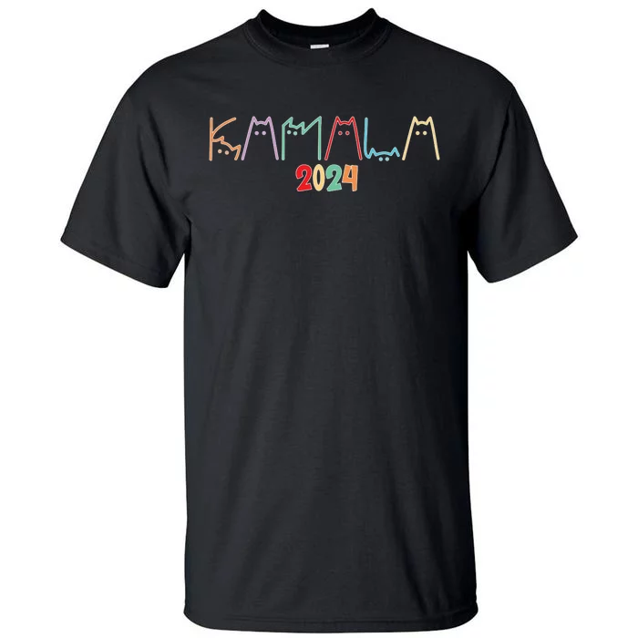 Kamala Harris Cat Lettering Tall T-Shirt