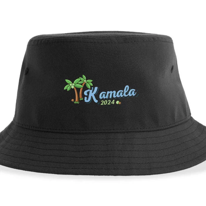 Kamala Harris Coconut Tree 2024 Democrat For President Gift Sustainable Bucket Hat