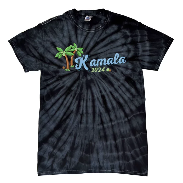 Kamala Harris Coconut Tree 2024 Democrat For President Gift Tie-Dye T-Shirt