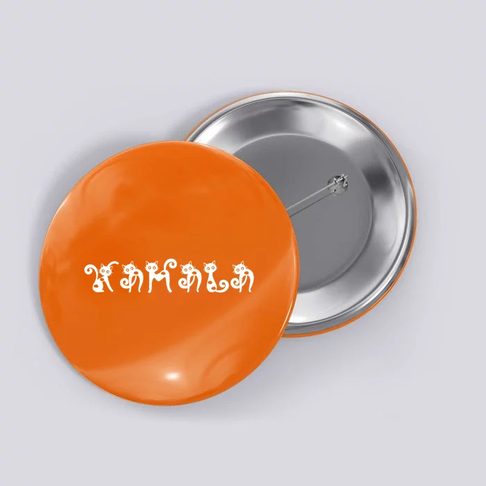 Kamala Harris Cat Lettering Positive Button