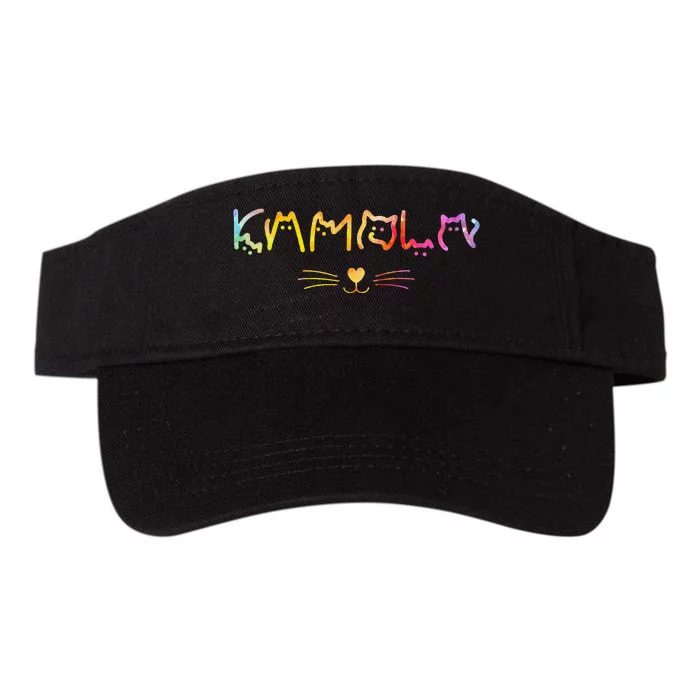 Kamala Harris Cat Lettering Funny Cat Lady Harris Walz Gift Valucap Bio-Washed Visor