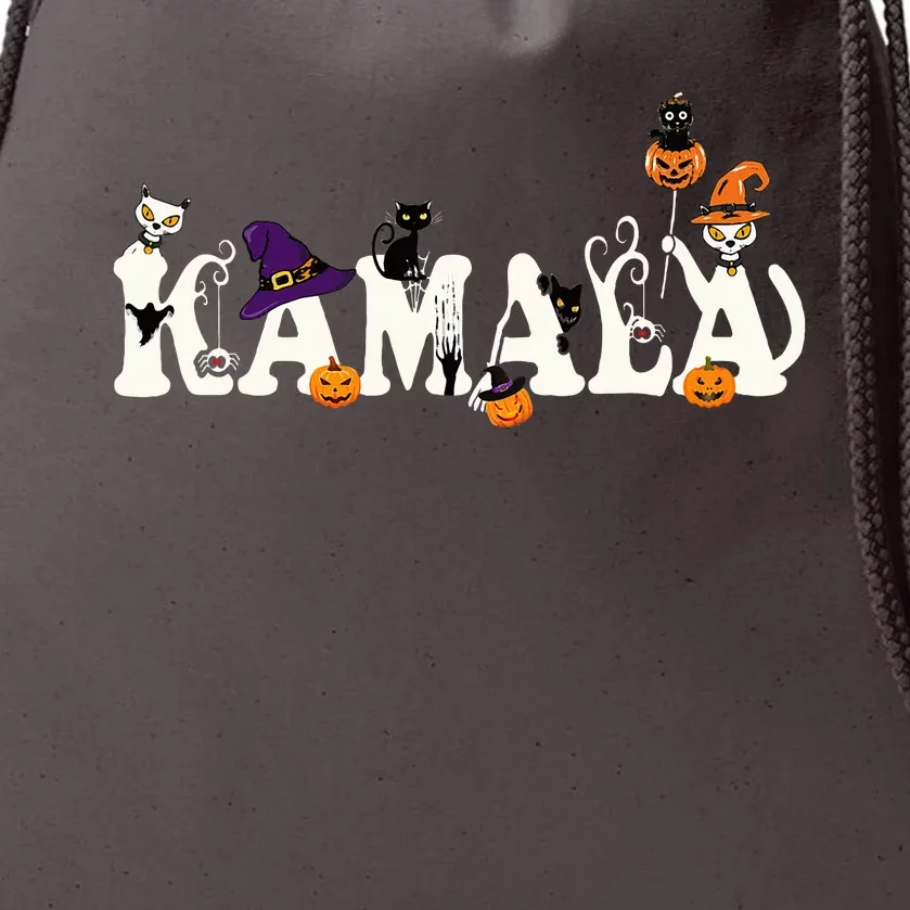 Kamala Halloween Cat Pumpkin Witch Hat Lover Kamala Haris Drawstring Bag