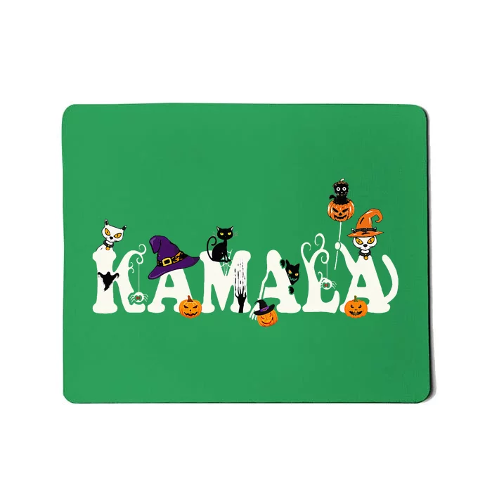 Kamala Halloween Cat Pumpkin Witch Hat Lover Kamala Haris Mousepad