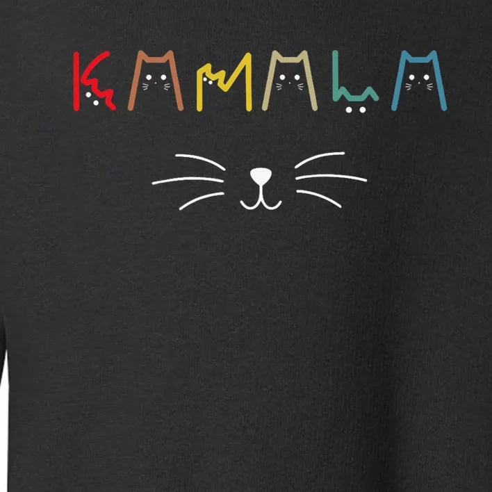 Kamala Harris Cat Lettering Positive Funny Toddler Sweatshirt