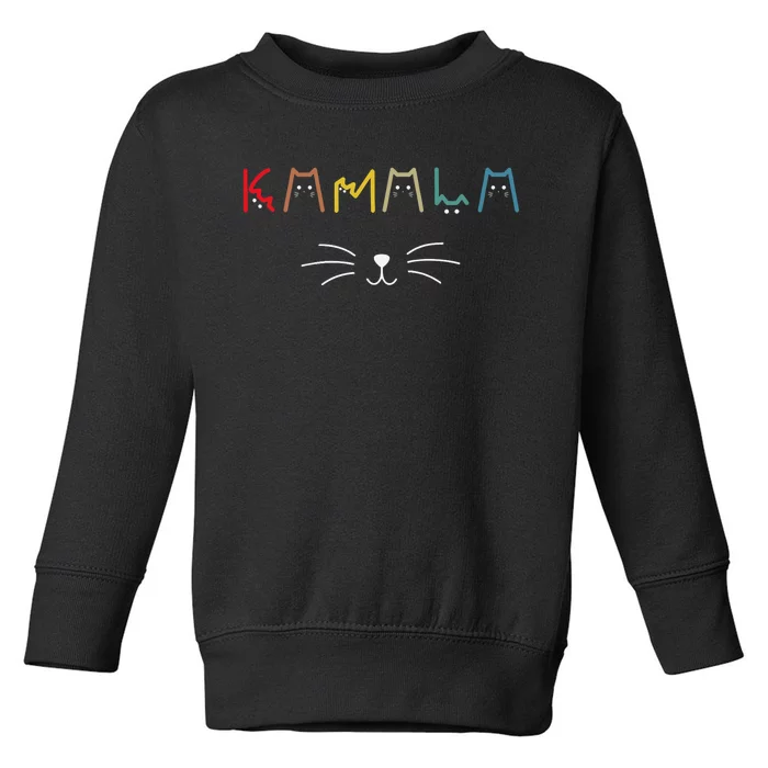 Kamala Harris Cat Lettering Positive Funny Toddler Sweatshirt