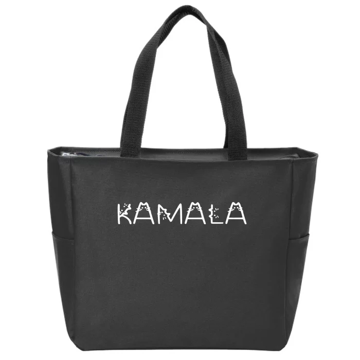 Kamala Harris Cat Lettering Positive Zip Tote Bag