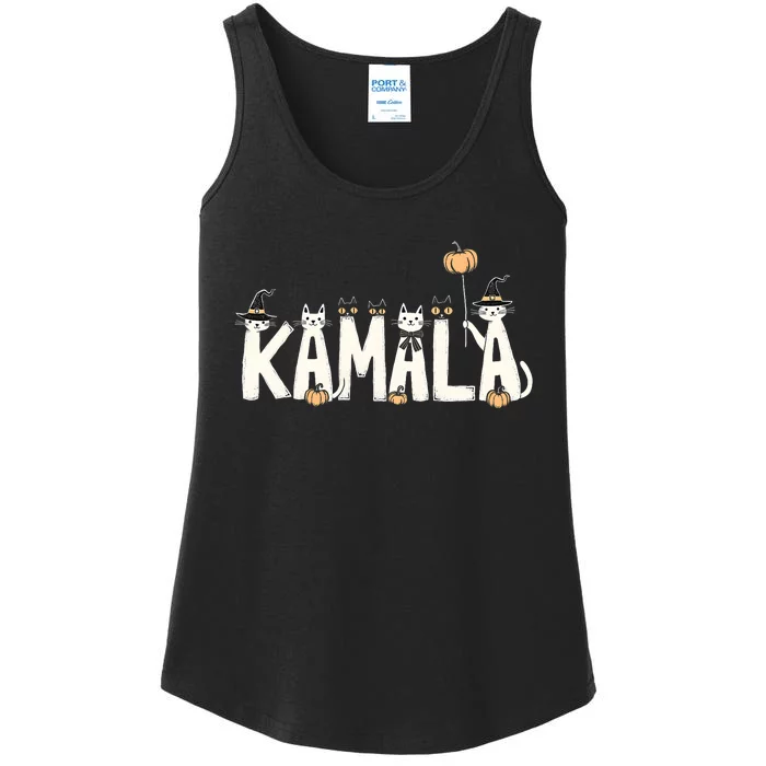 Kamala Halloween Cat Lover Witch Name Design Ladies Essential Tank