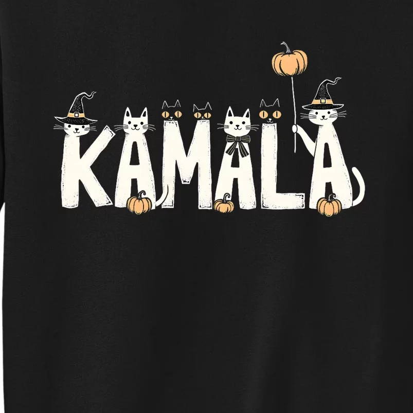 Kamala Halloween Cat Lover Witch Name Design Tall Sweatshirt