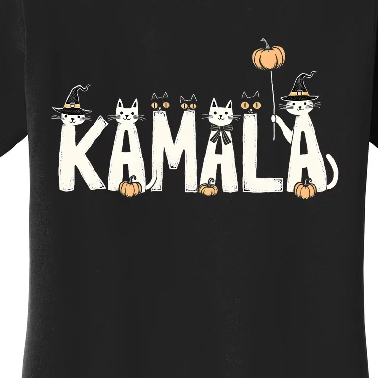 Kamala Halloween Cat Lover Witch Name Design Women's T-Shirt