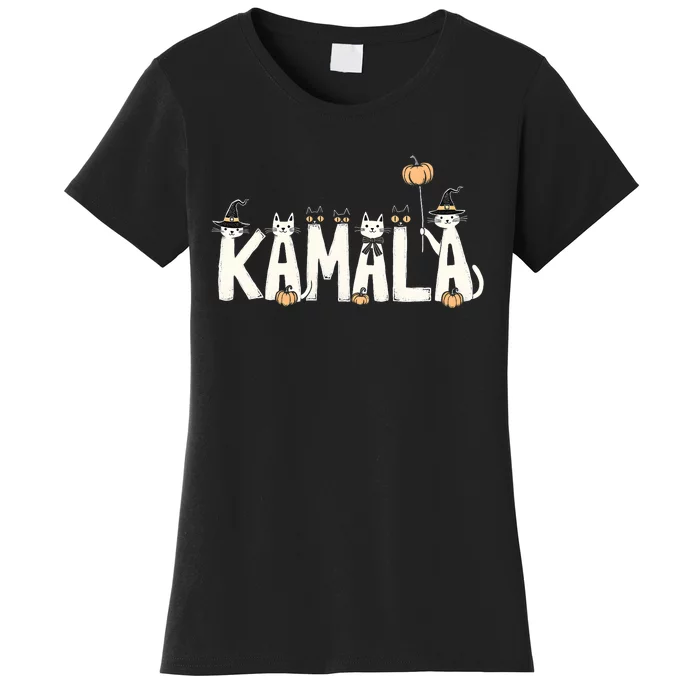 Kamala Halloween Cat Lover Witch Name Design Women's T-Shirt