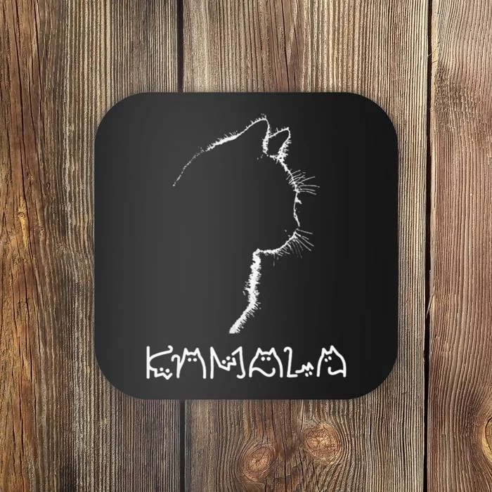 Kamala Harris Cat Lettering Positive Funny Coaster