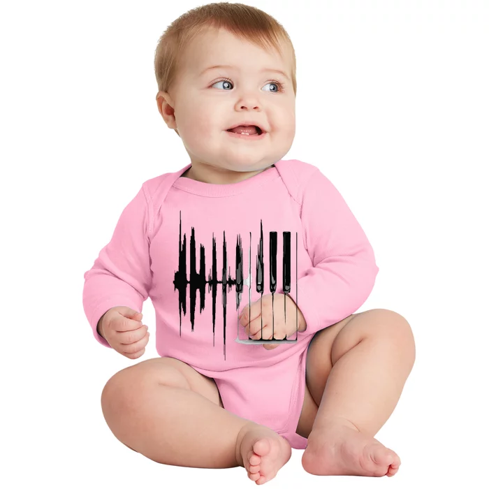 Keyboard Heartbeat Cool Piano And Organ Player Novelty Item Baby Long Sleeve Bodysuit