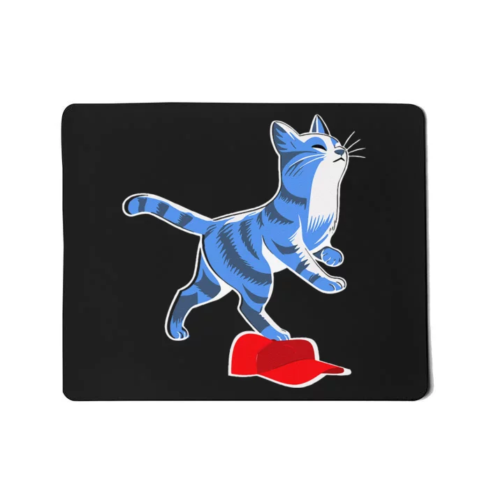 Kamala Harris Cat Stepping On Maga Hat Vp President Gift Mousepad