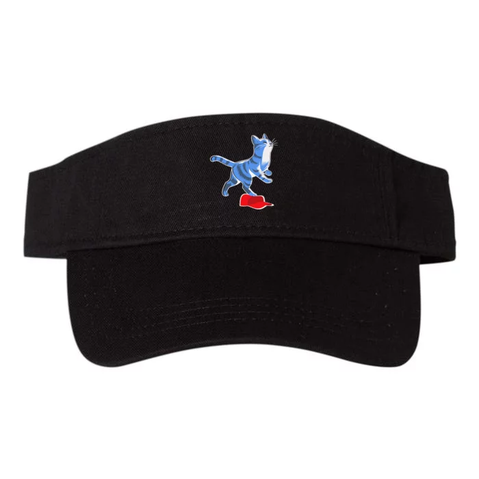 Kamala Harris Cat Stepping On Maga Hat Vp President Gift Valucap Bio-Washed Visor