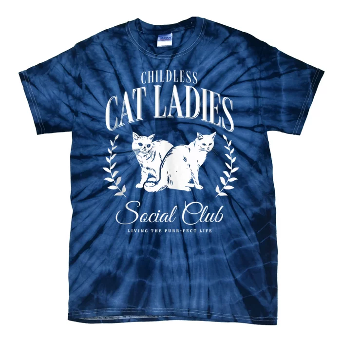 Kamala Harris Childless Cat Ladies Social Club Cat Lover Tie-Dye T-Shirt