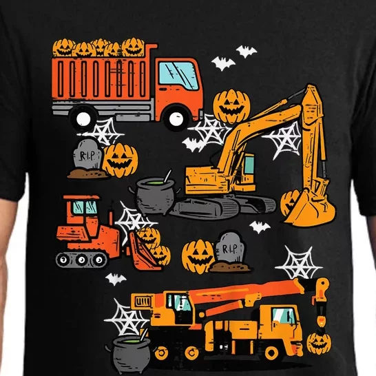 Kid Halloween Construction Trucks Costume Toddler Boy Kid Pajama Set