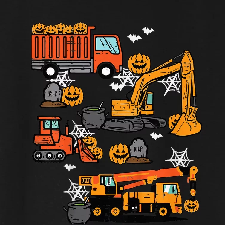 Kid Halloween Construction Trucks Costume Toddler Boy Kid Women's Crop Top Tee