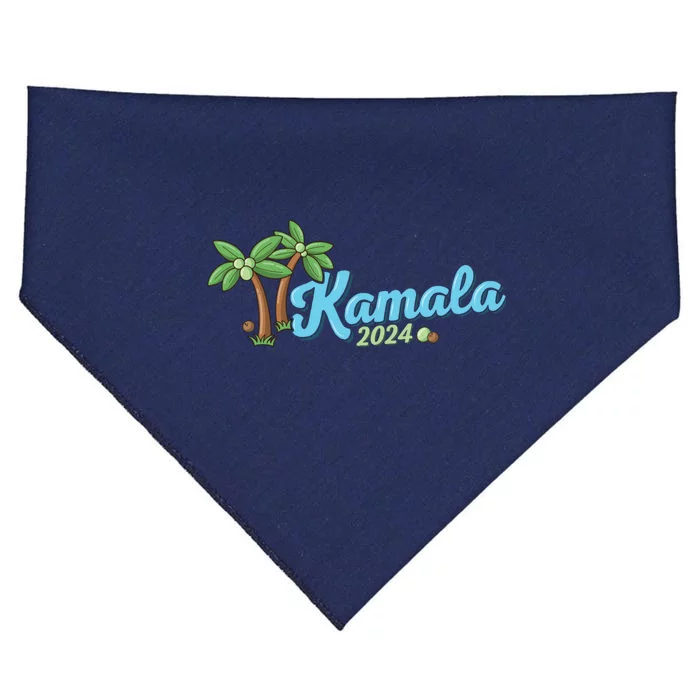 Kamala Harris Coconut Tree 2024 Democrat For President USA-Made Doggie Bandana