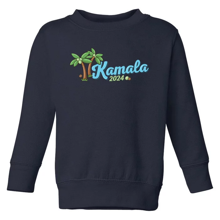 Kamala Harris Coconut Tree 2024 Democrat For President Toddler Sweatshirt