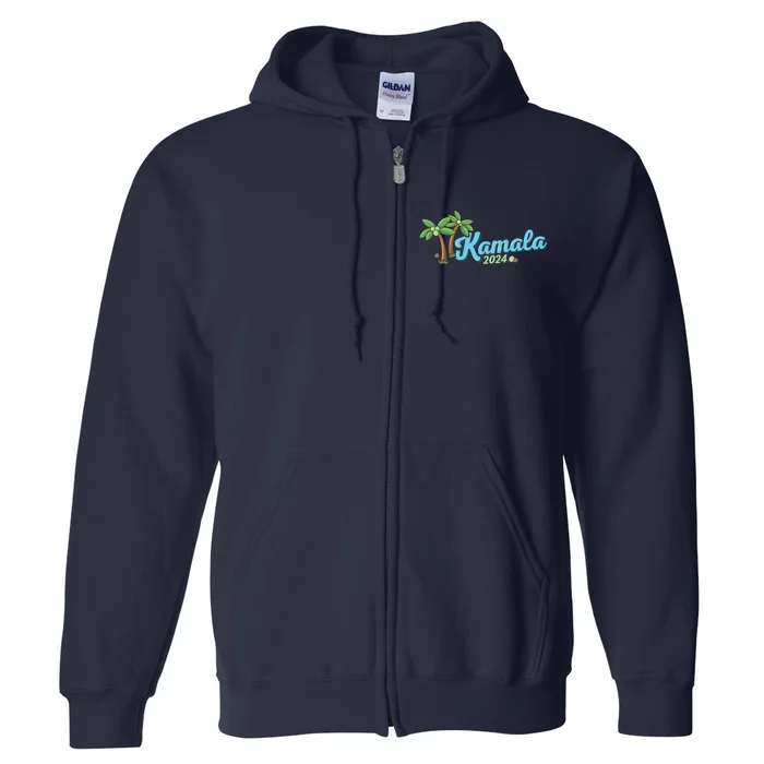 Kamala Harris Coconut Tree 2024 Democrat For President Full Zip Hoodie