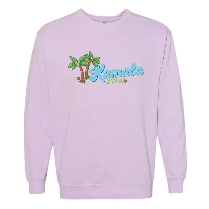 Kamala Harris Coconut Tree 2024 Democrat For President Garment-Dyed Sweatshirt