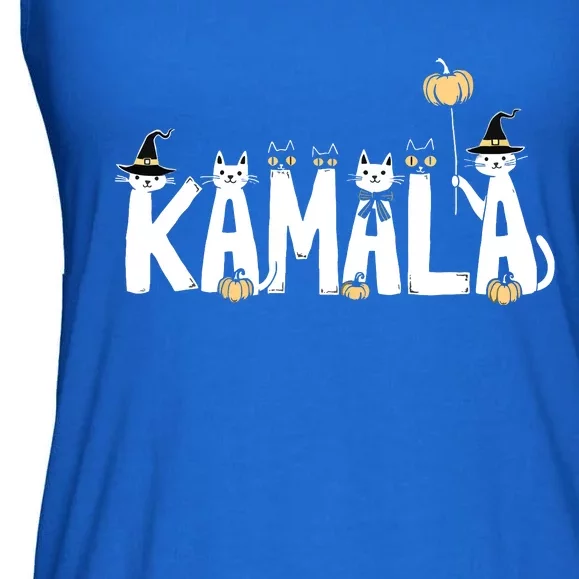 Kamala Halloween Cat Lover Witch Name Design Ladies Essential Flowy Tank