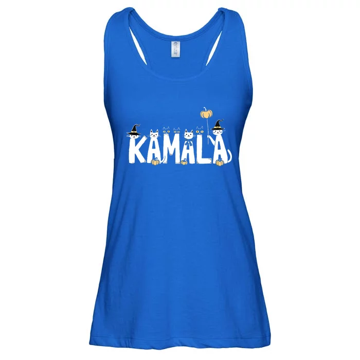 Kamala Halloween Cat Lover Witch Name Design Ladies Essential Flowy Tank