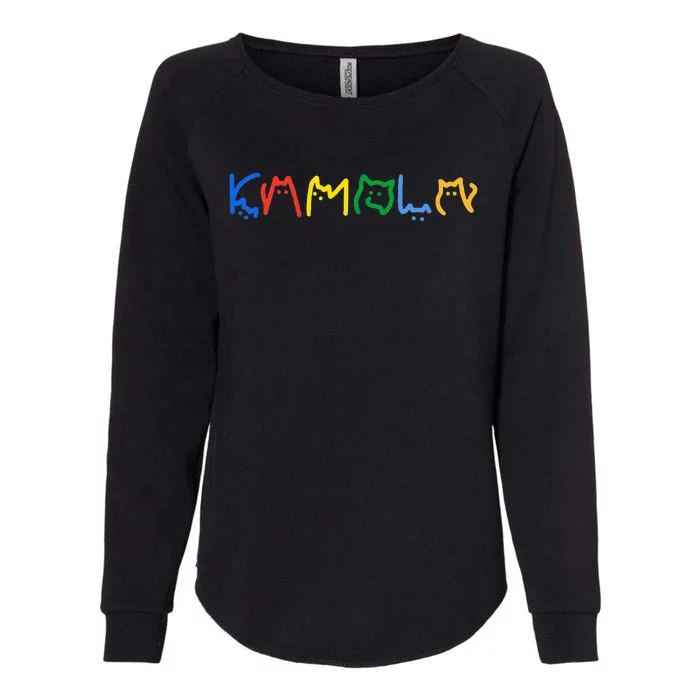 Kamala Harris Cat Lettering Funny Cat Ladies For Kamala Womens California Wash Sweatshirt