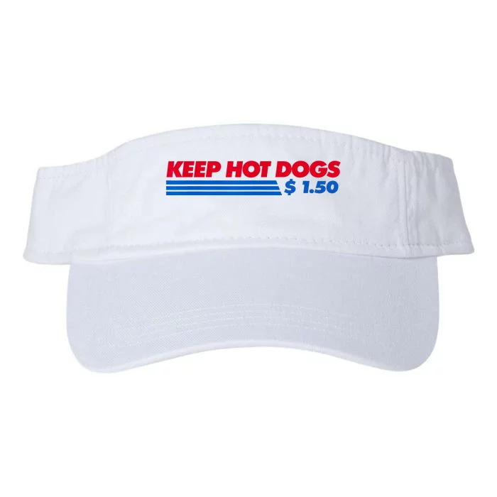 Keep Hot Dogs $1.50 Dollars Valucap Bio-Washed Visor