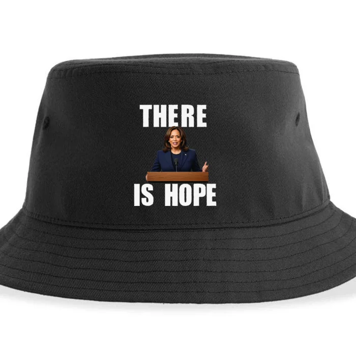 Kamala Harris Design There Is Hope Quote 2024. Sustainable Bucket Hat