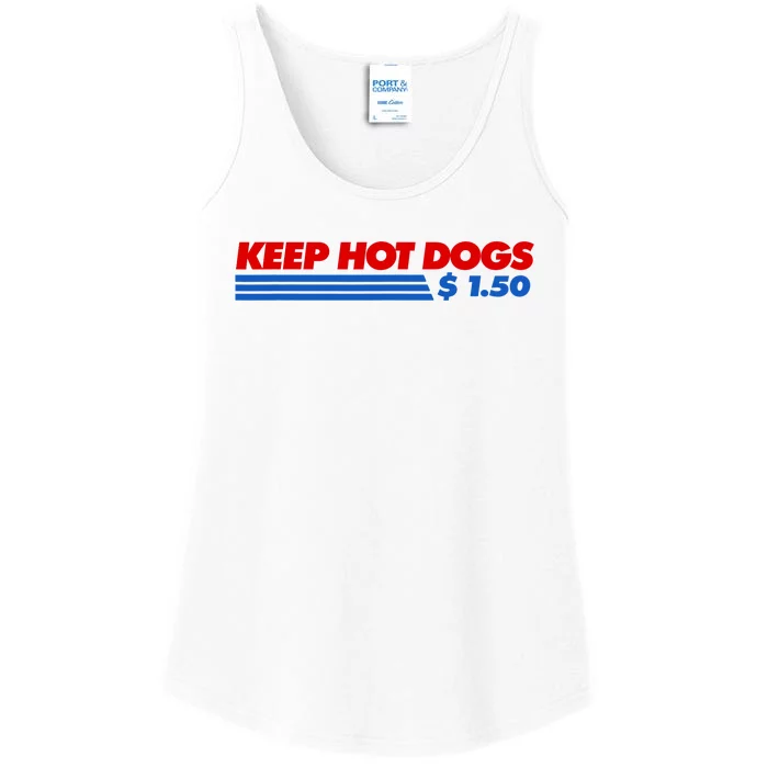 Keep Hot Dogs $1.50 Dollars Ladies Essential Tank