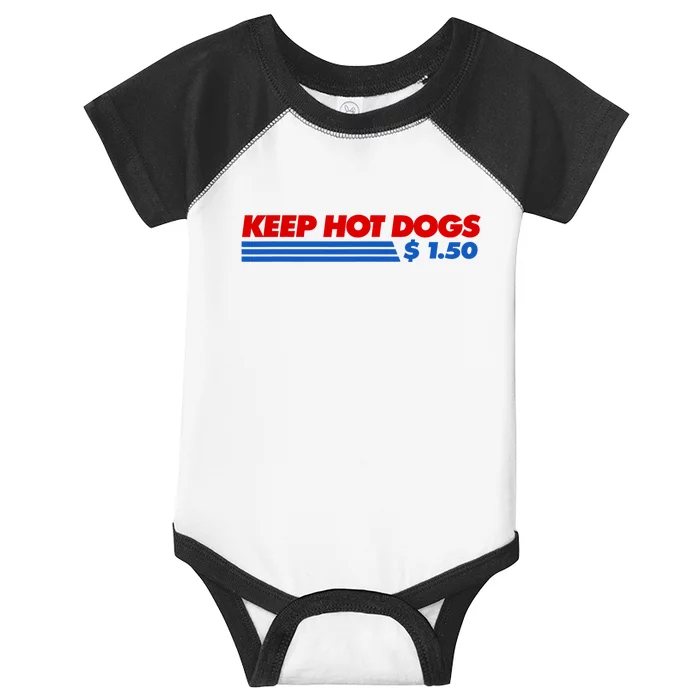 Keep Hot Dogs $1.50 Dollars Infant Baby Jersey Bodysuit