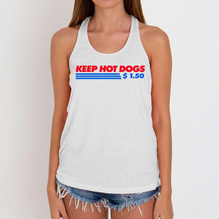 Keep Hot Dogs $1.50 Women's Knotted Racerback Tank