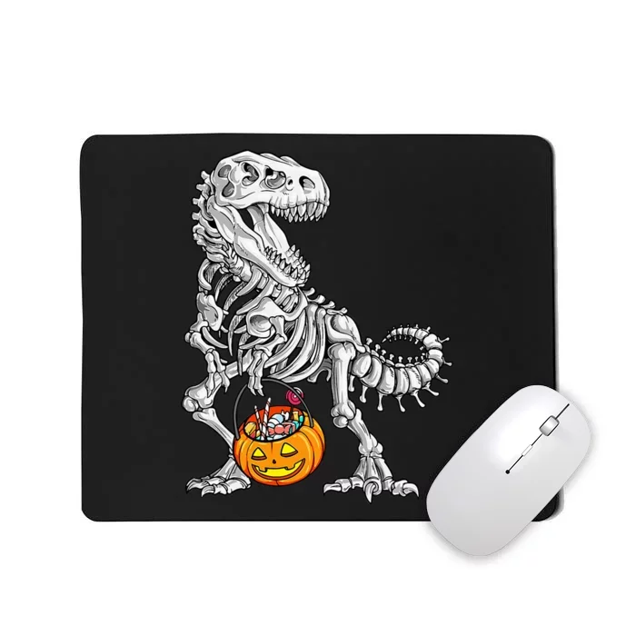 Kids Halloween Dinosaur Skeleton T Rex Funny Pumpkin Mousepad