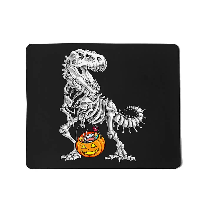 Kids Halloween Dinosaur Skeleton T Rex Funny Pumpkin Mousepad