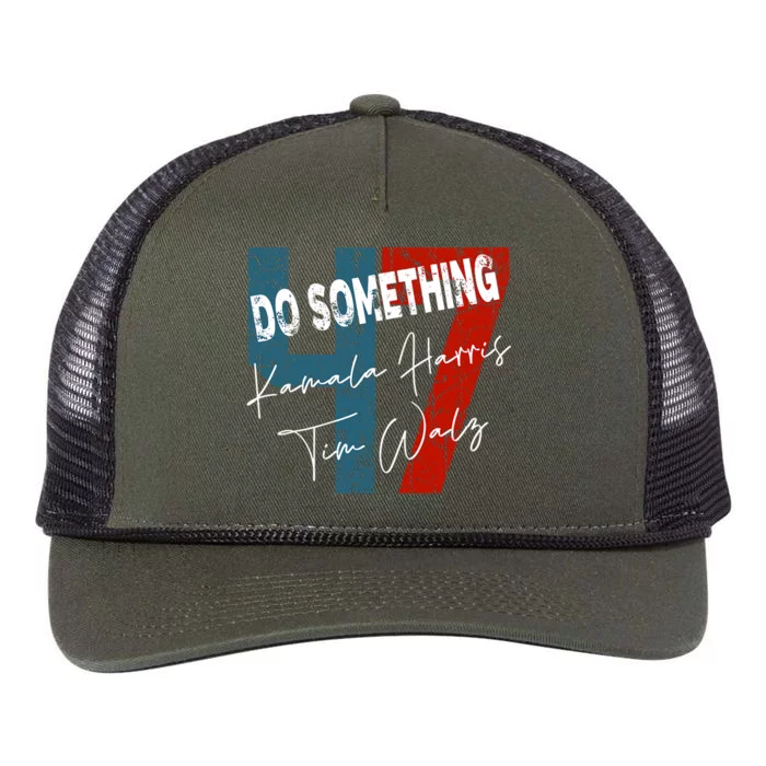 Kamala Harris Do Something Harris Walz Do Something Retro Rope Trucker Hat Cap