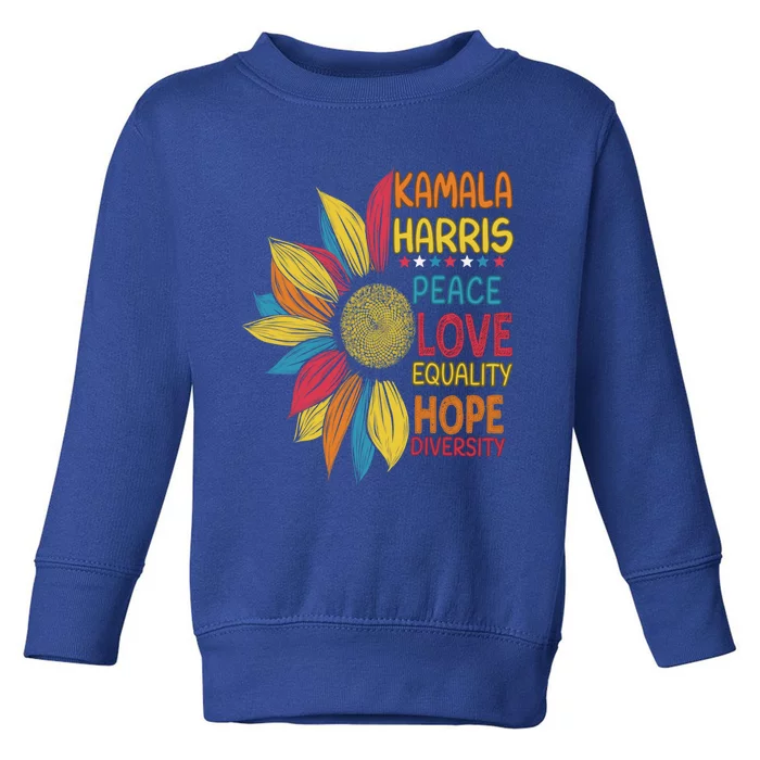 Kamala Harris Diversity Peace And Equality Gift Toddler Sweatshirt